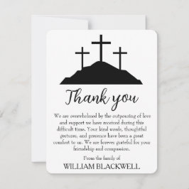 白黒の葬儀サンキューカード シーズンカード