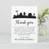 白黒の葬儀サンキューカード 招待状 (スタンド正面)