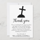 白黒の葬儀サンキューカード 招待状 (正面)