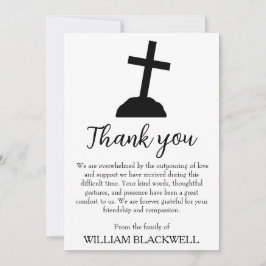 白黒の葬儀サンキューカード 招待状