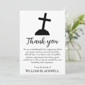 白黒の葬儀サンキューカード 招待状 (スタンド正面)