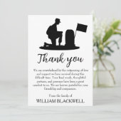 白黒の葬儀サンキューカード 招待状 (スタンド正面)