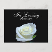 白黒の葬儀記念サービス招待状 ポストカード (正面)