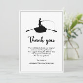 白黒の葬儀記念フォーエバー魚釣り サンキューカード (スタンド正面)