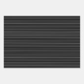 白黒の薄いストライプ ラッピングペーパーシート (正面3)