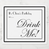 白黒の薬用スタイル飲んで! リキュールボトルラベル (シングルラベル)