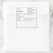 白黒の薬用マンゴーラベル スクエアシール (バッグ)
