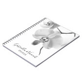 白黒の蘭の結婚ゲストブック ノートブック (左側)
