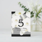 白黒の蘭結婚のテーブル番号 ポストカード (スタンド正面)