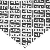 白黒の蛇行ギリシャ語鍵パターン ショートテーブルランナー (コーナー)