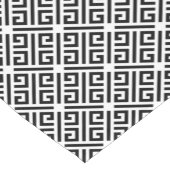 白黒の蛇行ギリシャ語鍵パターン ショートテーブルランナー (コーナー)