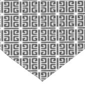 白黒の蛇行ギリシャ語鍵パターン テーブルクロス (アングル)