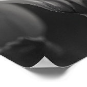 白黒の蝶と花 ポスター (角)