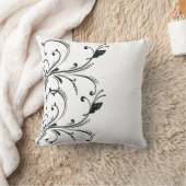白黒の蝶スクロールアメリカ人のMoJoの枕 クッション (ブランケット)