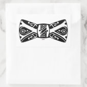 白黒の蝶ネクタイ 長方形シール (バッグ)