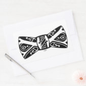 白黒の蝶ネクタイ 長方形シール (封筒)