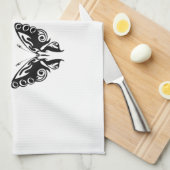 白黒の蝶 キッチンタオル (四つ折り)