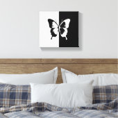 白黒の蝶 キャンバスプリント (インサイチュ (寝室))