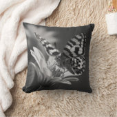 白黒の蝶 クッション (ブランケット)