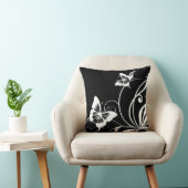 白黒の蝶 クッション (椅子)