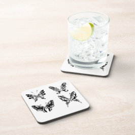 白黒の蝶 コースター