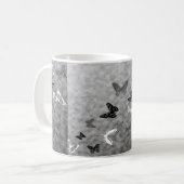 白黒の蝶 コーヒーマグカップ (正面左)