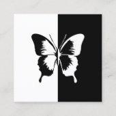 白黒の蝶 スクエア名刺 (正面)