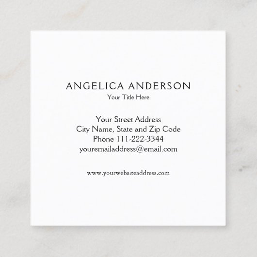 白黒の蝶 スクエア名刺 (裏面)