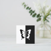 白黒の蝶 スクエア名刺 (スタンド正面)