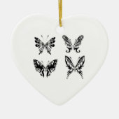 白黒の蝶 セラミックオーナメント (正面)