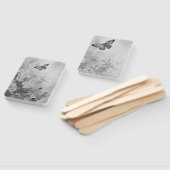 白黒の蝶 ハンドファン (組立なし)