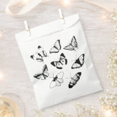 白黒の蝶 フェイバーバッグ (クリップ留めされた状態)