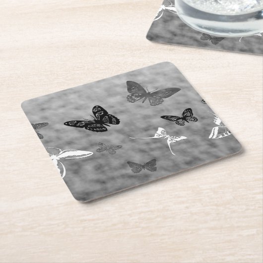 白黒の蝶 ペーパーコースター (アングル)