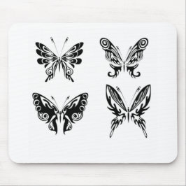 白黒の蝶 マウスパッド