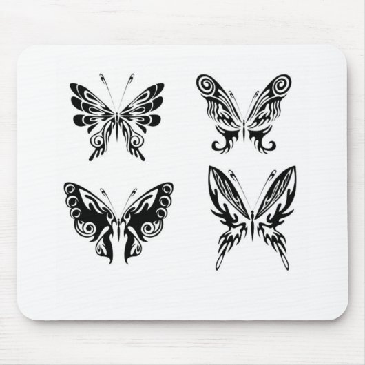 白黒の蝶 マウスパッド (正面)