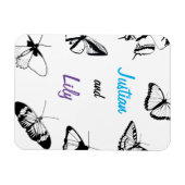 白黒の蝶 マグネット (横)