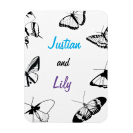 白黒の蝶 マグネット