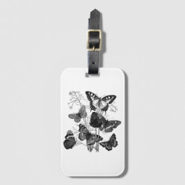 白黒の蝶 ラゲッジタグ