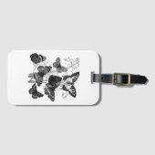 白黒の蝶 ラゲッジタグ (正面横)