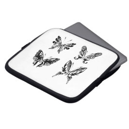 白黒の蝶 ラップトップスリーブ