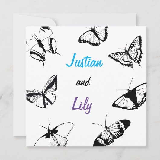 白黒の蝶 招待状 (正面)