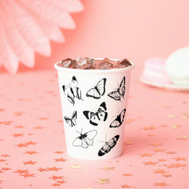 白黒の蝶 紙コップ