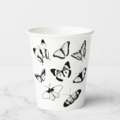 白黒の蝶 紙コップ (裏面)