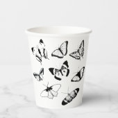 白黒の蝶 紙コップ (正面)