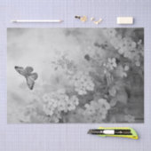 白黒の蝶 薄葉紙 (クラフト)