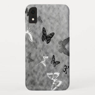 白黒の蝶 iPhone XRケース