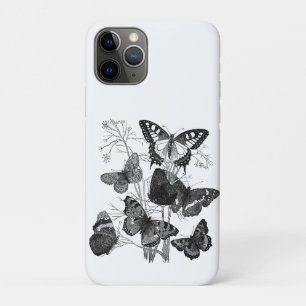 白黒の蝶 iPhone 11 PROケース