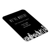 白黒の街のスカイラインで、引っ越しの案内 マグネット (右側)