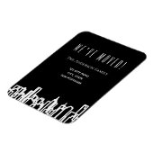 白黒の街のスカイラインで、引っ越しの案内 マグネット (左側)