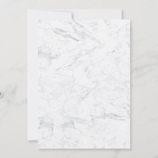 白黒の衣装の大理石シックな甘い16 招待状 (裏面)